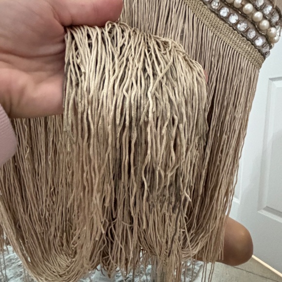 ASOS DESIGN embellished high neck maxi dress with fringe hem - Picture 9 of 11